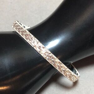 Stunning High Shine 925 Italy M Weaved Bracelet With Clasp & Security Clasp